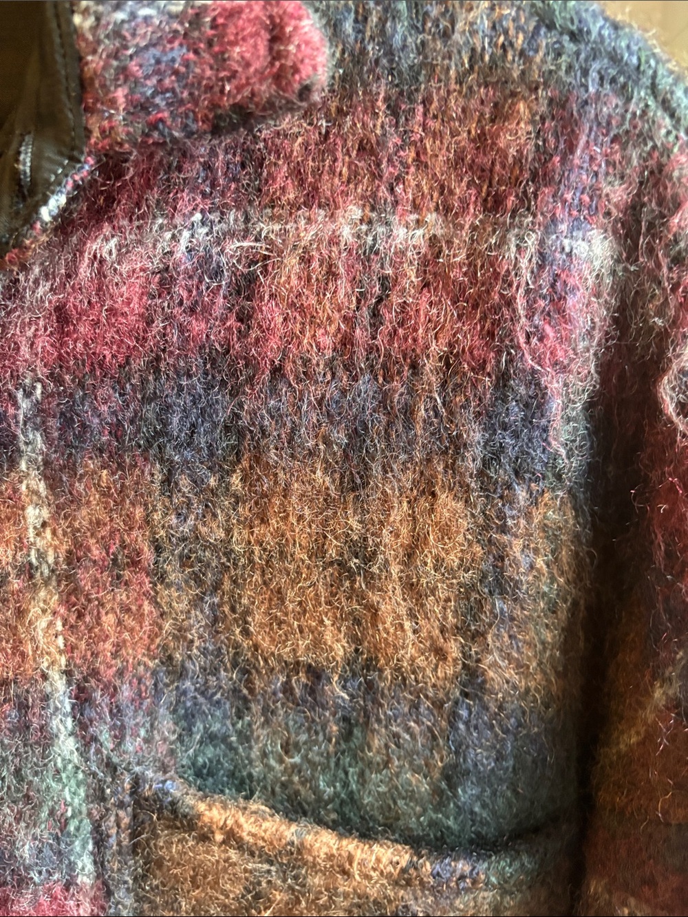 Represent @ Simons Mohair Wool Plaid Oversized Overshirt Jacket L - Picture 3 of 5